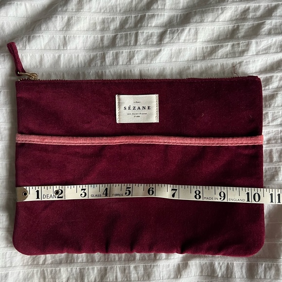 Sézane NWT Clutch pouch bag with magnetic closure- burgundy and rosewood - Picture 6 of 8